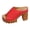 Red, variant on Women Wedge Slippers Open Toe Chunky Block Heel Slip on Dressy Casual Summer Beach Shoes