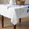 thumbnail image 4 of Navy Blue Eucalyptus Leaves Table Cloth Waterproof Tablecloths, Spring Rustic Botanical Tablecloth Dining Table Cover for Kitchen Party Tabletop Outdoor, Square Tablecloth 54x54 Inch, 4 of 9