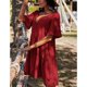 thumbnail image 2 of Mujeres Playa Cubrir Vestidos Sueltos Casuales Con Cuello En V Mujeres Trajes De Baño De Verano Para Vacaciones En La Piscina Uso Diario Rojo XL, 2 of 6