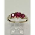 thumbnail image 3 of Sparkle Jewels Engagement Heart Cut Red Ruby Ring 14K Yellow Gold Plated Silver, 3 of 5