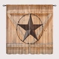 thumbnail image 2 of Rustic Blackout Curtains Country Western Texas Star On Vintage Wooden Barn Door Thermal Insulated Grommet Window Drapes for Living Room W63 x L63 Inch, 2 of 5
