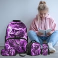 thumbnail image 2 of Yspwyqan Kids Backpack Matching Lunch Box Set, Lightning Purple Dinosaur 4Pcs Backpack Set for School, Large Capacity Fits 13 Inch Laptop, Casual Daypack for Travel Hiking, 2 of 7