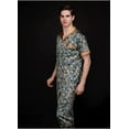 thumbnail image 3 of Men's Silk Satin Short Sleeve Pajamas Set Dragon Pattern Pj Sets Loungewear Button-Down Sleepwear, 3 of 7
