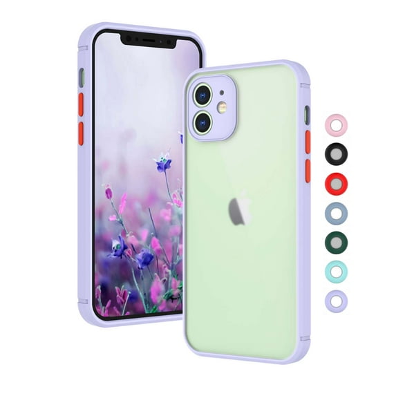 Njjex Case for Apple iPhone 12 Pro, 12, 12 Pro Max Clear Back Cover, Njjex TPU Clear Phone Case Shockproof Bumper Full Body Protection Cover for iPhone 12 Pro Max -Purple