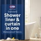 thumbnail image 1 of Cortina de ducha CLOROX 2 en 1 para baño, tela duradera, azul, 72 x 72, 1 of 8