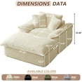 thumbnail image 2 of Lovableguy Modern Oversized Chaise Lounge Chair Indoor,Corduroy Deep seat Single Lounge Sofa with Ottoman,Sleeper Couch for Living Room,Bedroom,No Assembly Required,No Assembly Required,Beige, 2 of 9