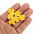 thumbnail image 3 of Uxcell Maple Leaf Pendants, 20 Pack Enamel Tree Leaf Beads Metal Leaves Charm for Jewelry Making, Yellow, 3 of 5