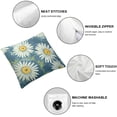 thumbnail image 4 of BANET  White Blooming Daisy Green Flower Stems Pillowcases Floral Seamless Art Pattern Pillow Case Decorative Throw Pillow Cover for Home Sofa Office White, 4 of 5