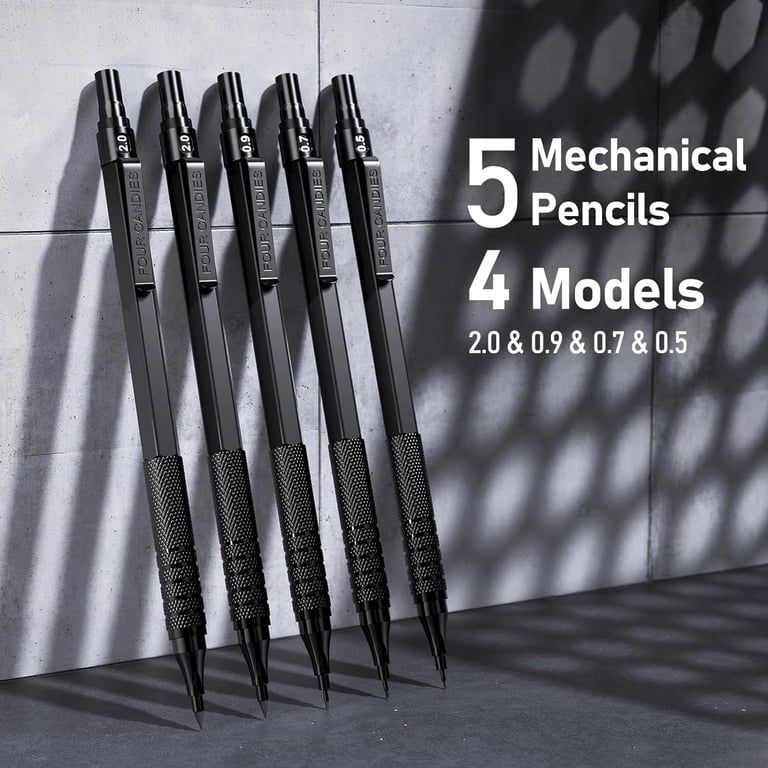 Four Candies, Metal Mechanical Pencil Set, 0.5mm, Black - Walmart.com