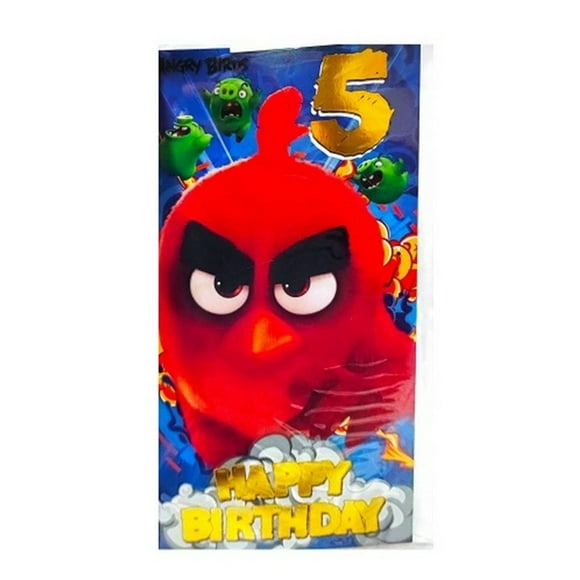 Angry Birds Logo 5th Birthday Greetings Card