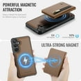 thumbnail image 2 of Allytechgroup for Samsung Galaxy S25 Case, RIFD Blocking PU Leather Magnetic Wallet Back Cover With Card Slots Cash Pocket Anti-Scratch Shock-Absorbent Protective Case for Women Men, Brown, 2 of 12