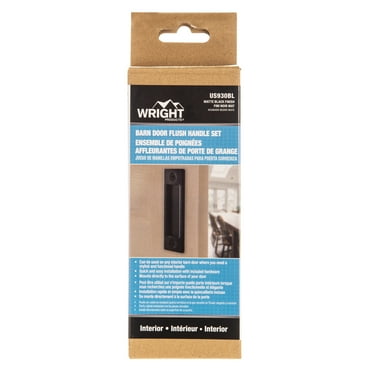 Wright Products, Interior Barn Door, Flush Style Ornate Handle Set, Matte Black Finish, 2 Pack