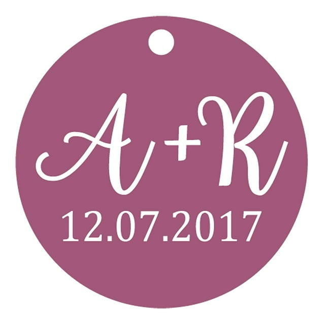 100 Pcs Rond Fait sur Mesure Hang Tags Personnalisé Initiale Cadeau de Faveur de Mariage Papier Tags