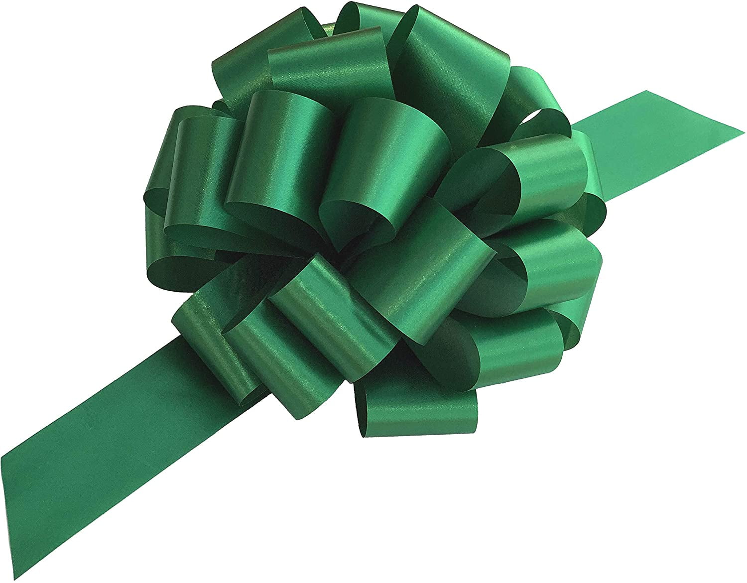 Large Emerald Green Pull Bows 9" Wide, Set of 6, , Fall, Christmas