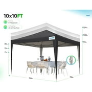 Quictent Privacy 10’x10’ Pop up Canopy Tent Enclosed Instant Gazebo Shelter with Sidewalls and Mesh Windows Waterproof (Black)