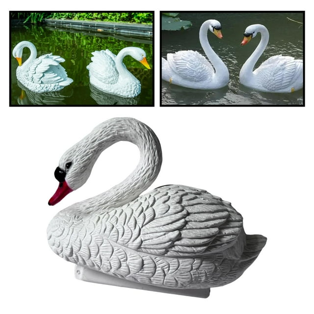 Decoración de cisne flotante para estanque de jardín, flotador de estatuilla de cisne, decoración de animales flotantes, estatua de cisne de jardín,
