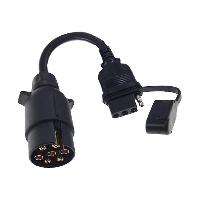 EU to US Trailer Light Converter 7 Pin Round Adapter European Trailer to 4 Pin Flat Socket Vehicle Tow Hitch Wire Plug
