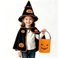 thumbnail image 2 of Lightweight Kids Pumpkin Halloween Tote, Small Handheld Candy Bag Party Matching Accessory, 2 of 4