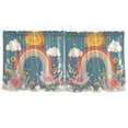 thumbnail image 7 of Yayeee Kitchen Curtains Tier Set of 2 Light Filtering 57"x24" Over Sink Window Panels, Blue Rainbow, 7 of 7