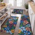 thumbnail image 2 of Pioneer Flower Floral Print Pattern Kitchen Rugs Sets Of 3,Kitchen Runner Rugs Non Skid Washable,Decorative Kitchen Floor Mats for Kitchen,Sink,Laundry,17"x30"+ 17"x47" + 17"x59", 2 of 6