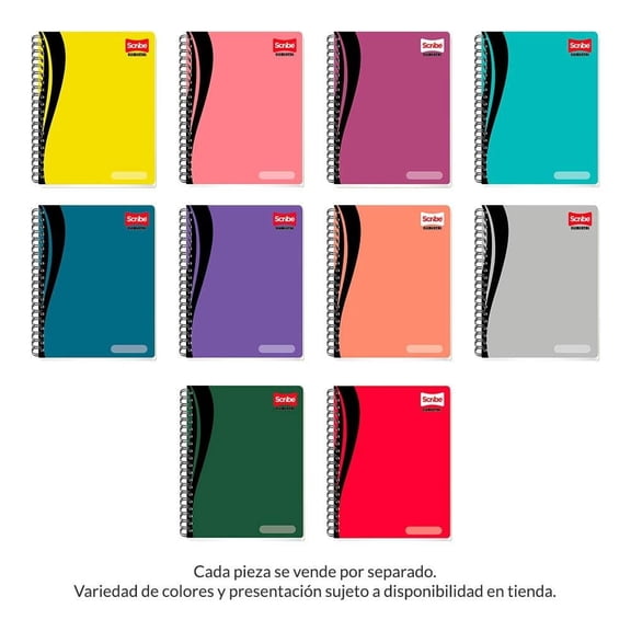 Cuaderno Profesional Scribe Elemental 100 Hojas de Raya Varios Colores 1 Pieza