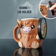 thumbnail image 4 of Highland Cow Ice Cream Pint Holder, Cute Animal Ice Cream Pint Cooler Containers with Spoon & Handle, Highland Cow Gifts, 4 of 5