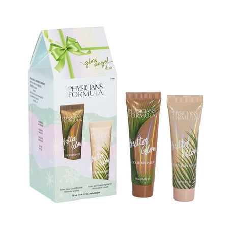 Physicians Formula Glow Angel Duo - Butter Glow Liquid Bronzer & Highlighter with Murumuru Butter, Hydrating & Illuminating Holiday Gift Set, Cruelty Free & Vegan