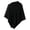 Black, variant on Side Button Asymmetrical Wool Blend Poncho Cape, Warm Solid Wrap Shawl for Women Fall Winter