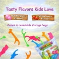 thumbnail image 3 of Fun children's dental floss picks 4 pack (200 count) - Food-grade materials, fluoride-free, tear-resistant, 3 of 4