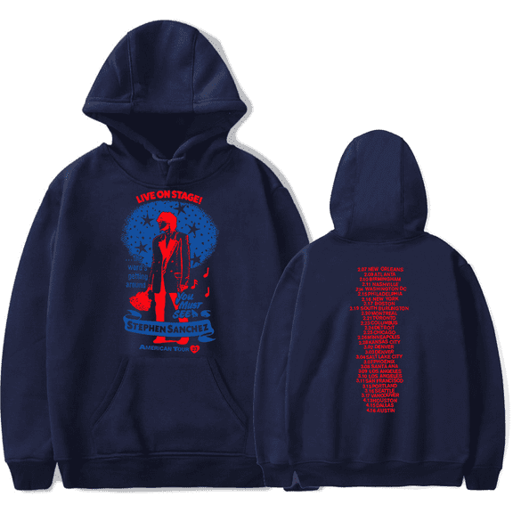 Stephen Sanchez Merch Hoodie Tour Ringer Tracklist Hoodie Long Sleeve Men Women Tracklist Sweatshirt Pullover