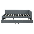 thumbnail image 4 of Full Size Upholstered Daybed with 2 Storage Drawers Sofa Bed Frame No Box Spring Needed, Linen Fabric (Gray), 4 of 9