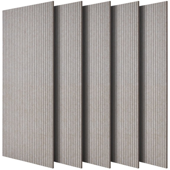 5 Pack Acoustic Panels with Self Adhesive, 47.2 x 23.6 x 0.4 inch Sound Proof Foam Panels, Polyester Fiber Soundproof Wall Panels High Density, for Home, Studio, Office, Theater, Camel
