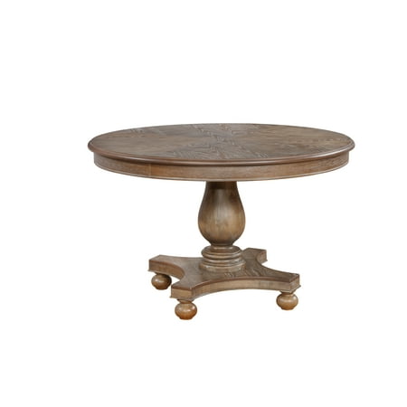 Powell Glass Table - Powell Lenoir Dining Table, Wirebrushed Oak