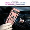thumbnail image 4 of SaniMore Tri-layer Case for Google Pixel 8A 2023, 360° Rotating Holder/Kickstand Rugged PC Back + TPU Bumper Magnetic Car Mount Anti-fingerprint Anti-fall Heavy Duty Protective Case, Rosegold, 4 of 6