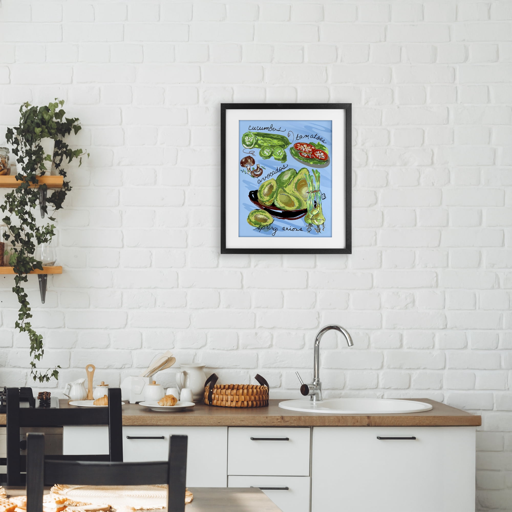 Stupell Industries Fresh Produce Collection Black Framed Print Under Glass, design by Susan Lugar
