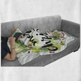 thumbnail image 6 of Christmas Soft Flannel Fleece Throw Blanket, Watercolor Painting Style Christmas Wreath and Hand Lettering Mistletoe, Cozy Plush for Indoor and Outdoor Use, 50" x 60", Black Green White, by Ambesonne, 6 of 6