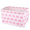 thumbnail image 1 of Cesta de almacenamiento cuadrada duradera, caja de lona idílica, organizador multifunción para artículos diversos del hogar (elefante rosa), 1 of 7