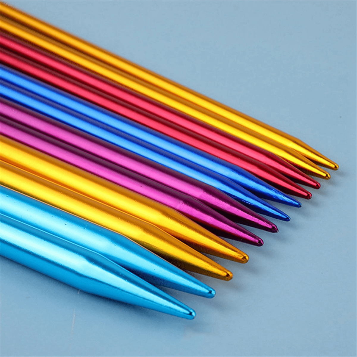 Symkmb 14PCS Stainless Steel Knitting Needles Set Pointed Needles Knitting Crochet Supplies for Beginners Handmade(2-10mm) 35cm Stainless steel Multicolor