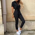 thumbnail image 6 of Clearance!NMMUED One Piece Jumpsuits for Women, Jumpsuits for Women Casual, Summer Jumpsuits for Women 2025, Short Sleeve Jumpsuit for Women, Cotton Jumpsuits for Women, Black L, 6 of 6