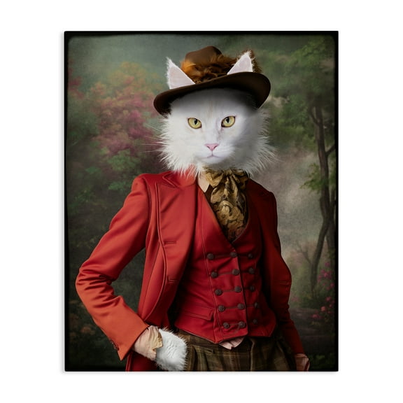 Stupell Industries Colonial Classic Cat Portrait Animals & Insects Painting Gallery Wrapped Canvas Art Print Wall Art, 30 x 40