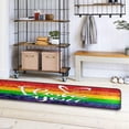 thumbnail image 4 of SKYSONIC 2'X6' Rainbow Gay Flag Runner Rug with Rubber Backing, Valentine's Day Non Slip Entryway Rug Runner Washable Soft Area Rug Carpet for Hallway Bedroom Kitchen Decor, 4 of 6