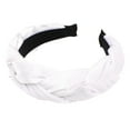 thumbnail image 1 of XASZHN Textured Braided Velvet Wide Headband for Women Solid Color Hair Accessory with Ribbon Detail White_001 One Size, 1 of 5