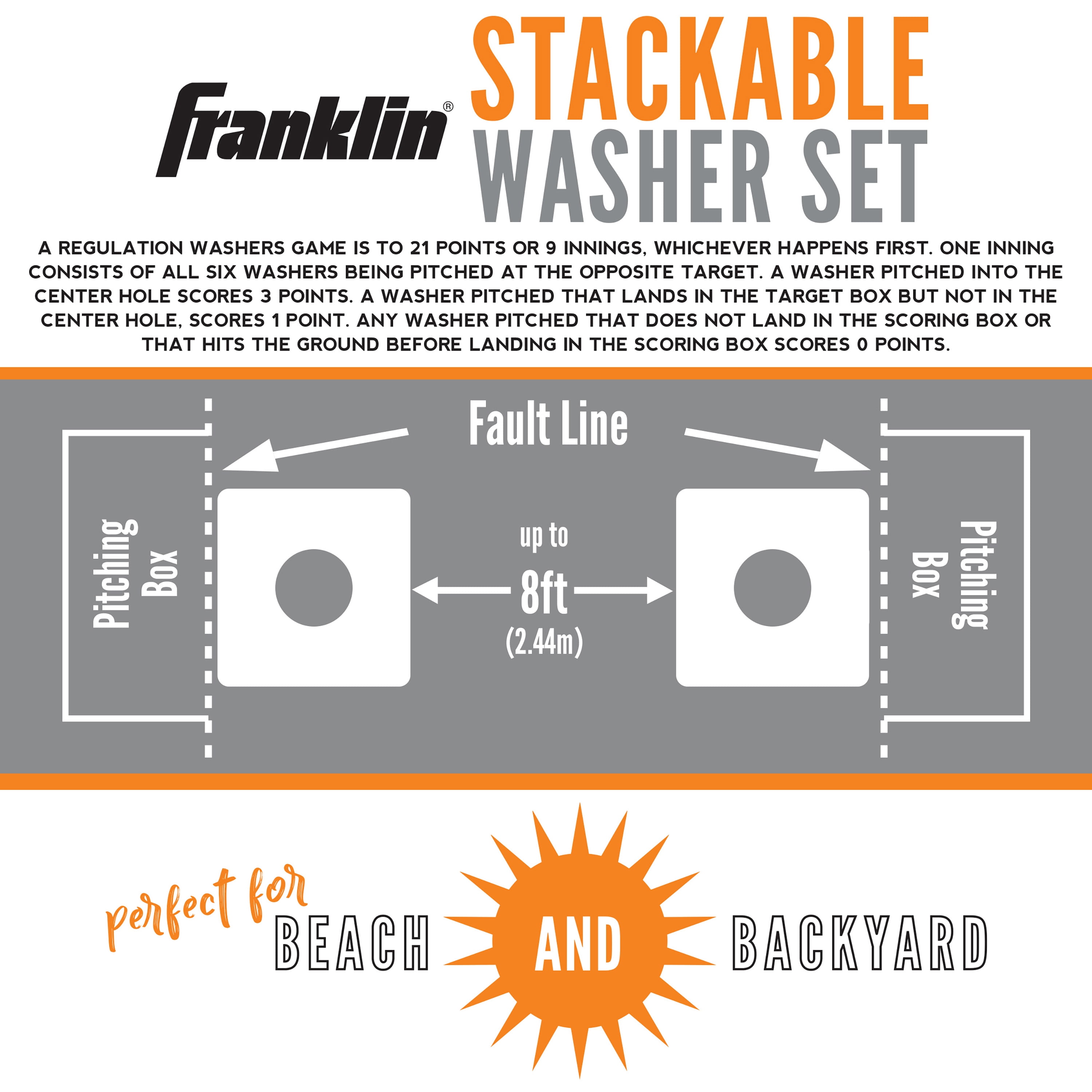 Franklin Sports Stackable Washer Toss - Family Washers