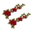 thumbnail image 1 of Tela Bordada Con Flores Rosas, Parche Para Planchar Con Flores Fáciles De Usar, Colores Brillantes, Para Ocultar Daños Y Decorar, 1 of 7