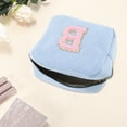 thumbnail image 3 of Unique Bargains 1 Pc Letter B Pattern Makeup Bag for Travel Blue Corduroy, 3 of 6
