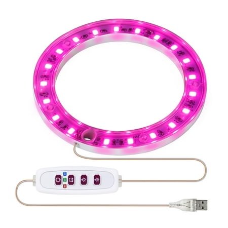 

enquiret Greenhouse USB Powered LED Grow Light Indoor Basement Flower Succulent Plant Growing Lamp Seedling Lighting Accessories 1 Head Pink Light