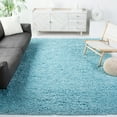 thumbnail image 3 of SAFAVIEH Polar Abbot Solid Plush Shag Area Rug, Light Turquoise, 6'7" x 6'7" Square, 3 of 9