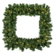Vickerman 60" Grand Teton Artificial Christmas Square Wreath, Warm White Single Mold Wide Angle LED Lights