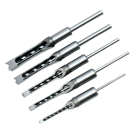 

HSS Durable Hole Drill Bit Square Hole Mortising Set for Carpenter 5Pcs
