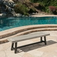thumbnail image 5 of GDF Studio Bowman Outdoor Acacia Wood Bench, Sandblasted Light Gray, 5 of 11